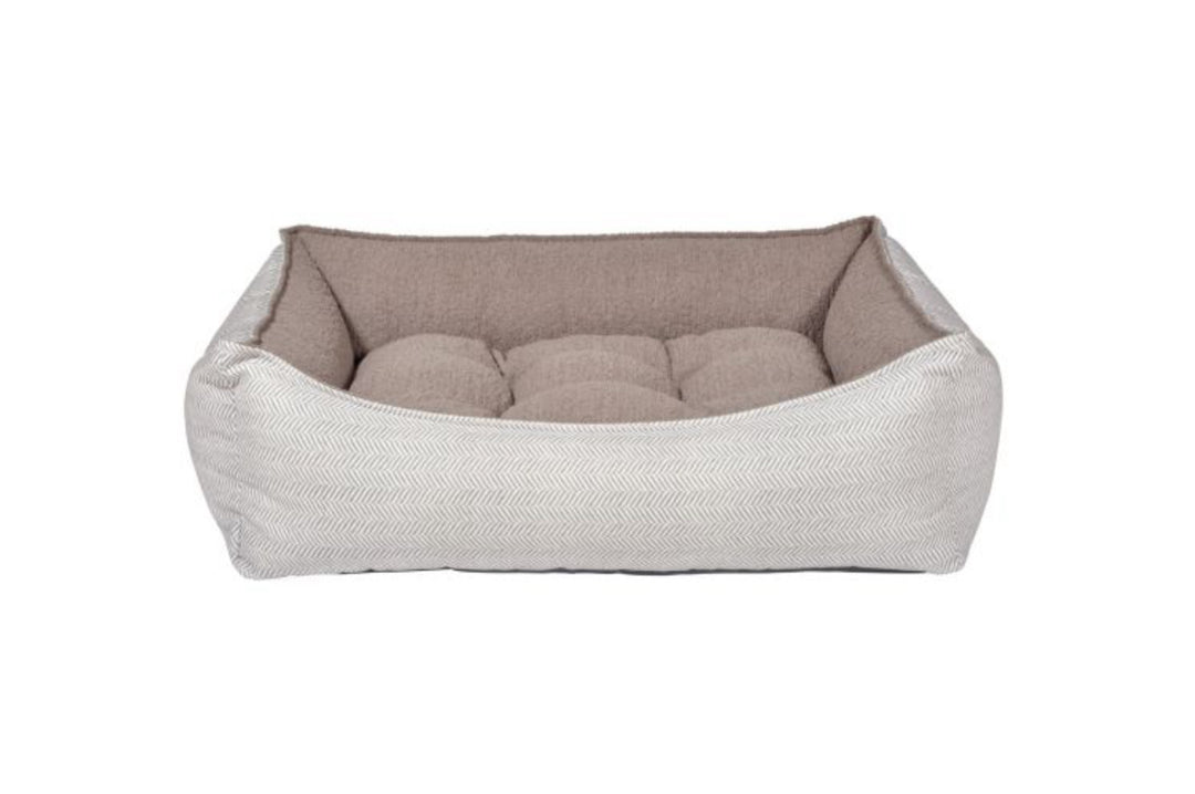 Taupe Herringbone Scoop Bed- Medium