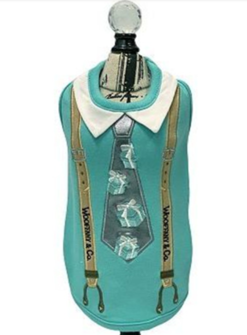 Designer Woofany Blue Box Tie Dog Tank