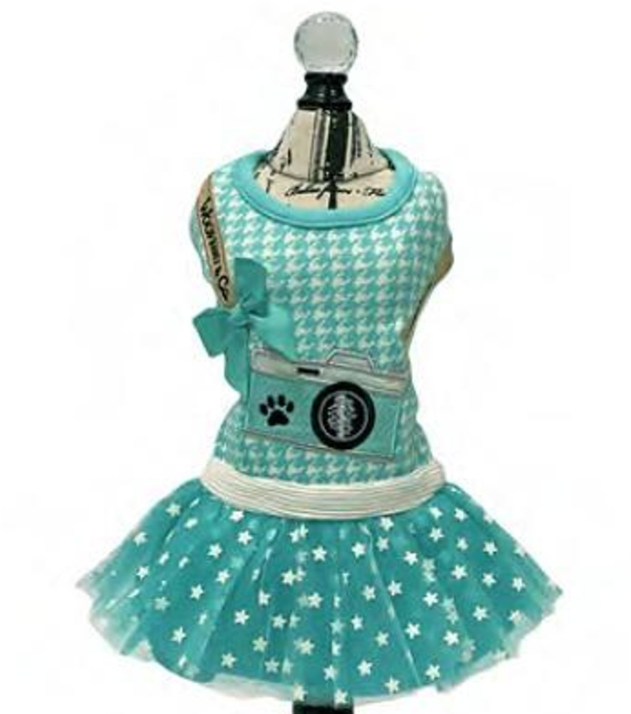 Designer Woofany Camera Houndstooth Dog Dress