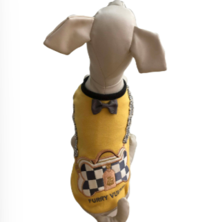 Furry Vuiton Bone Pochette Yellow Tank