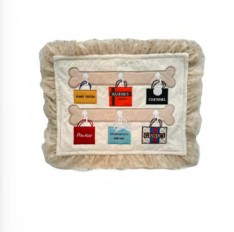 Shopaholic Cream Dog Mat
