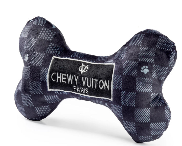 Black Checker Chewy Vuitton Bone