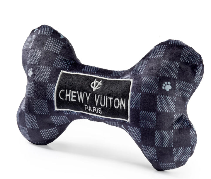 Black Checker Chewy Vuitton Bone